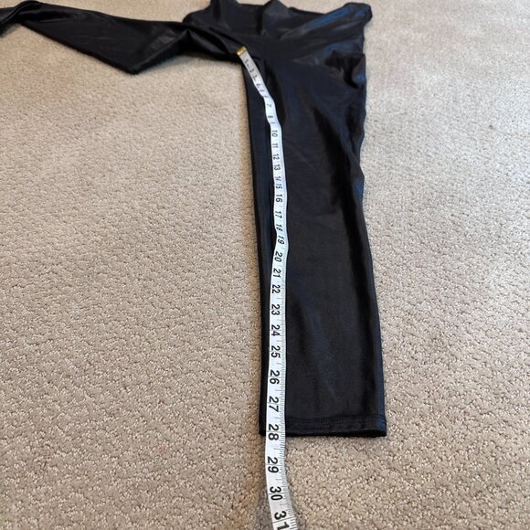SPANX Black Faux Leather Leggings Sporty Capsule Wardrobe Slimming Size XL #2437 - Picture 10 of 14